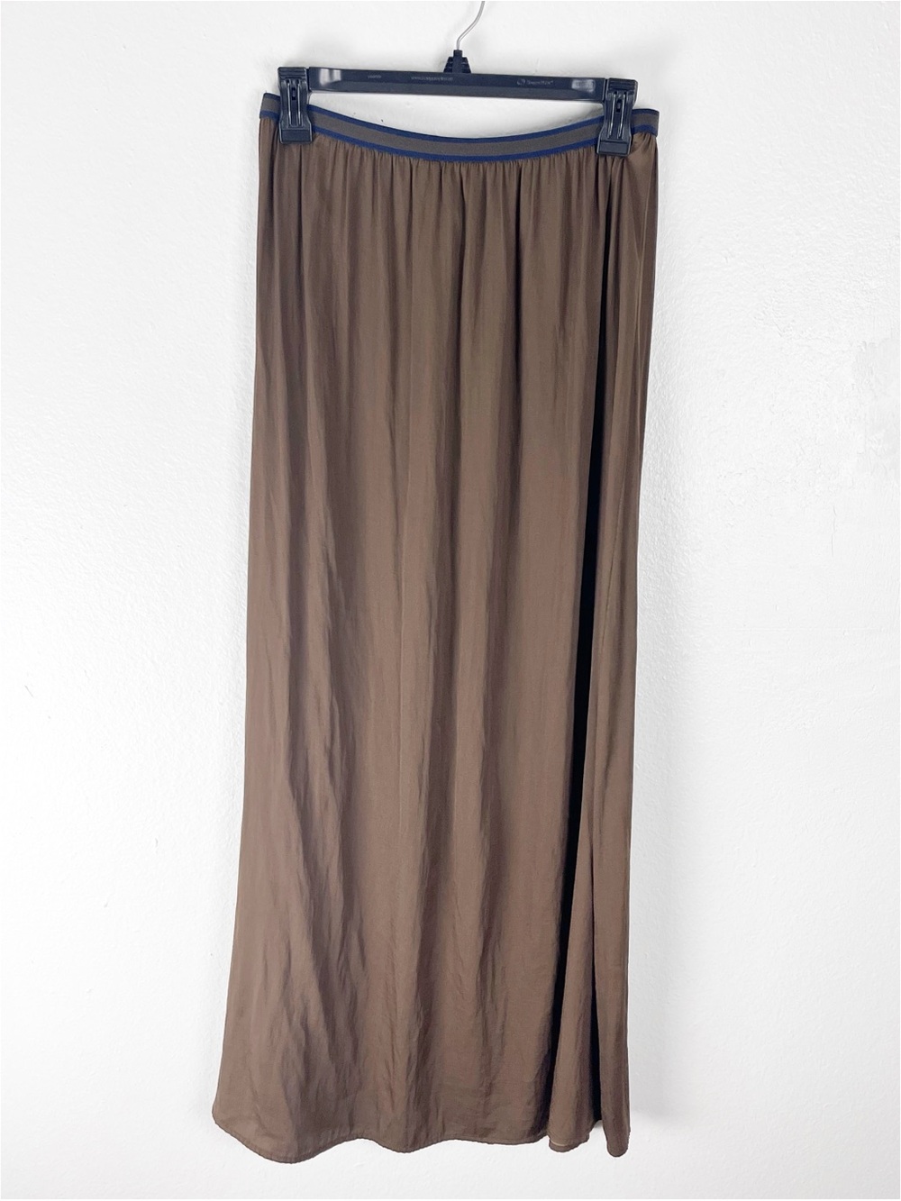 ZARA Brown Elastic Waistband Pull On Maxi Skirt Medium Casual Neutral Minimalist